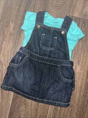 Old Navy Dark Denim Overall Skirt